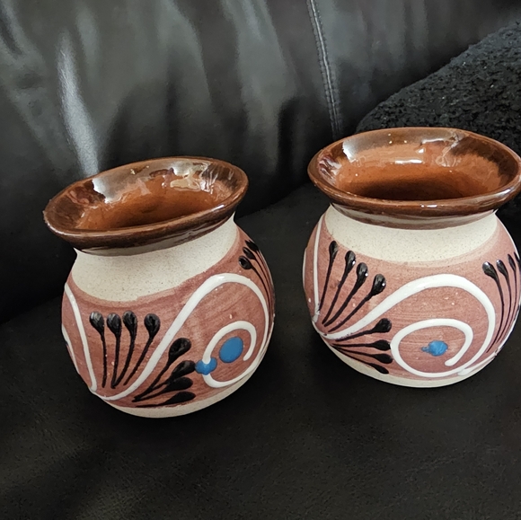 Set of Two Mexican Jarrito Clay cup 14 oz New - Picture 9 of 11